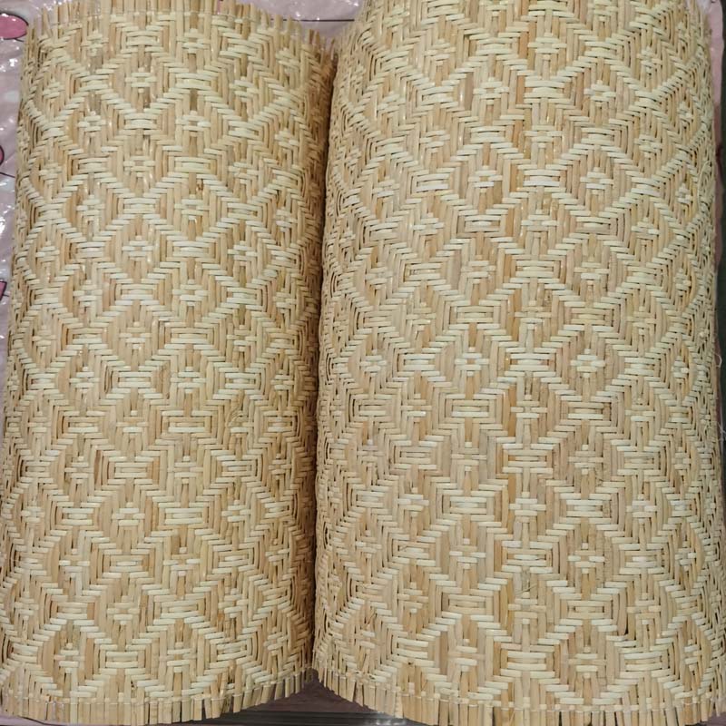 Diamond pattern rattan cane webbing roll – close-up detail