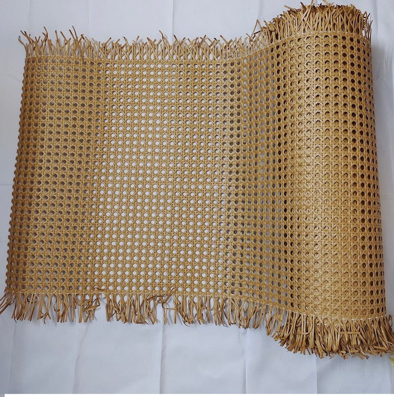 Woven plastic artificial rattan roll – brown variant, another view