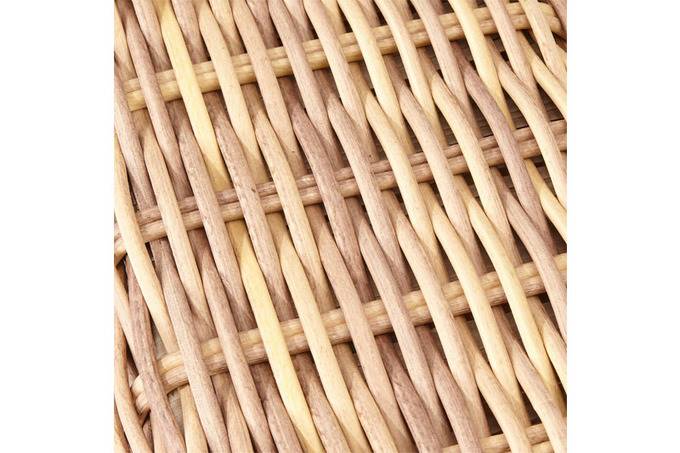 Bali round resin wicker outdoor pouf – close-up detail