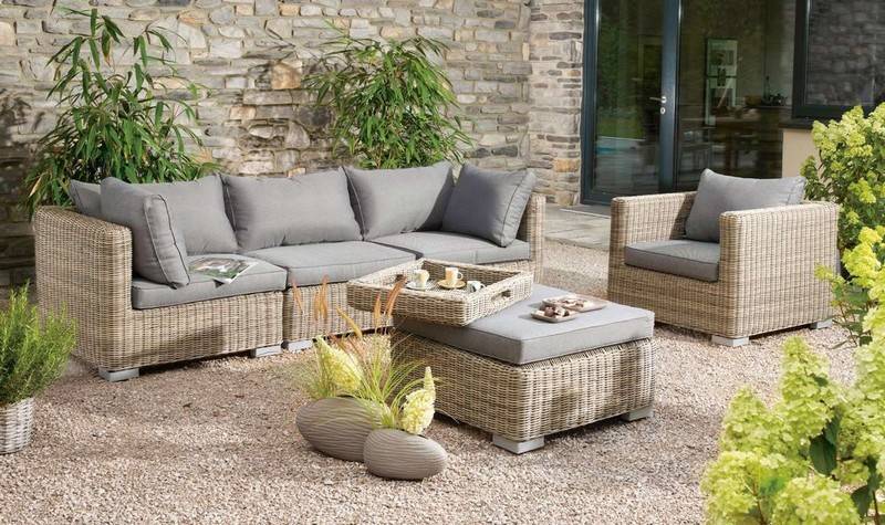 Philippine 8-seat round resin wicker sectional – shown outdoors (3)