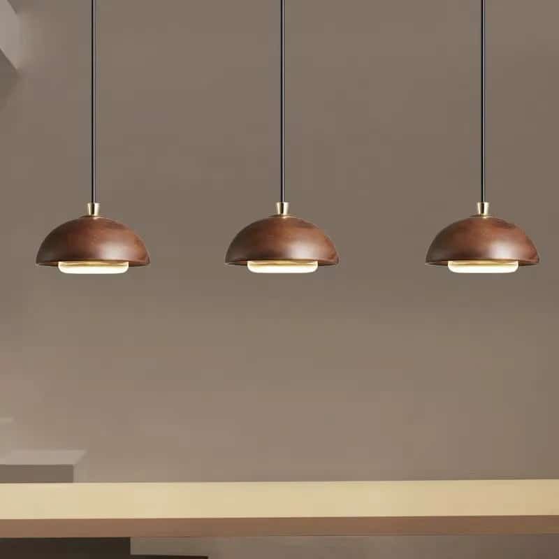 Nordic woven wood pendant light – shown in a room setting (2)