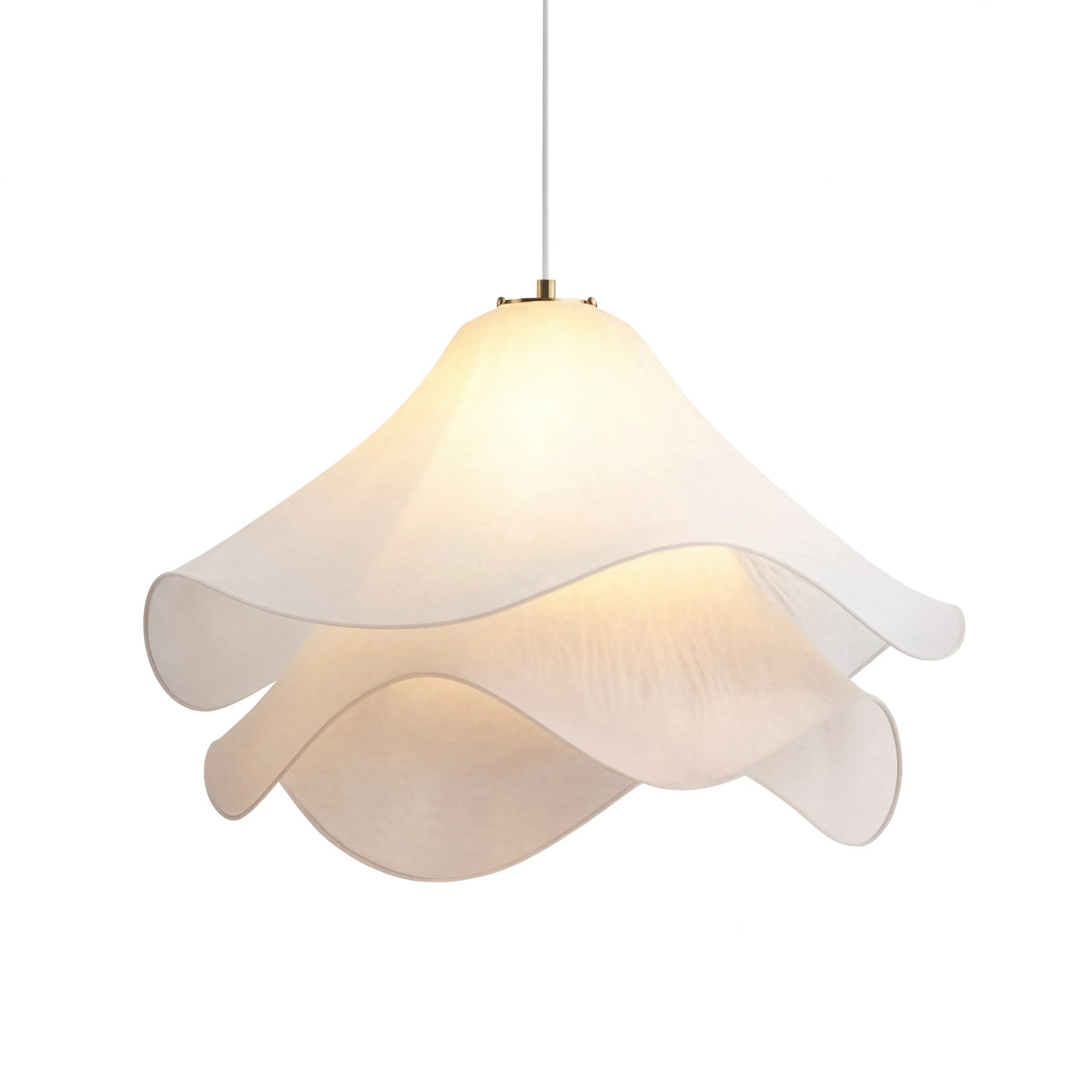 Oia white fabric petal pendant light