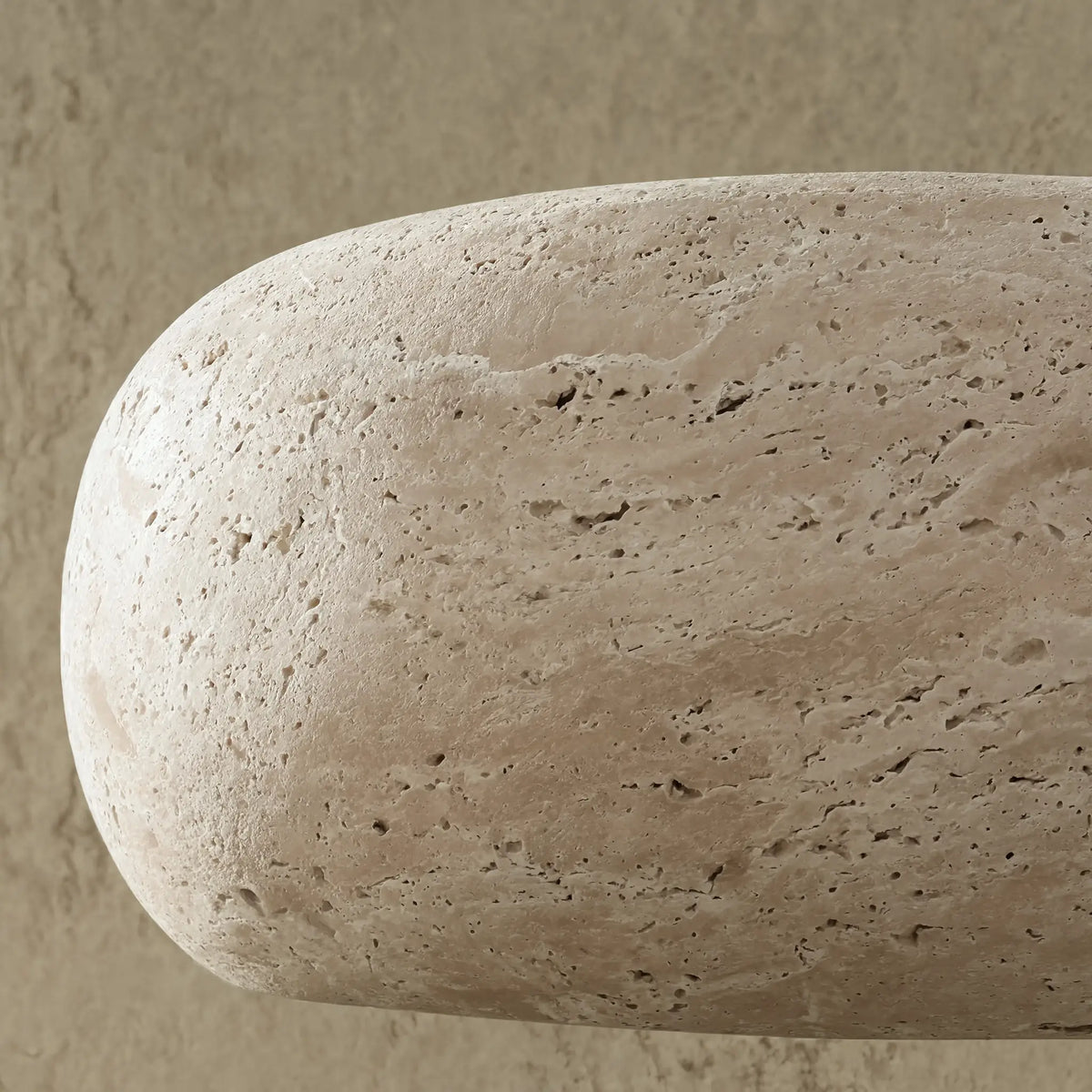 Claros travertine ring pendant light – close-up detail (2)