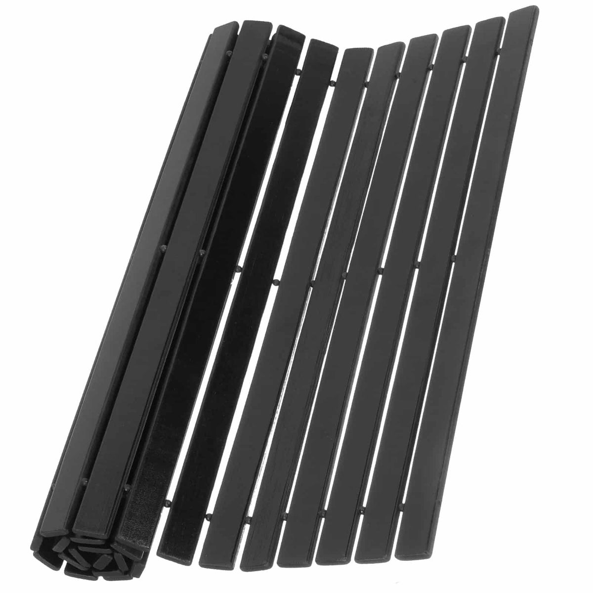 Graphic bamboo slat area rug – another view