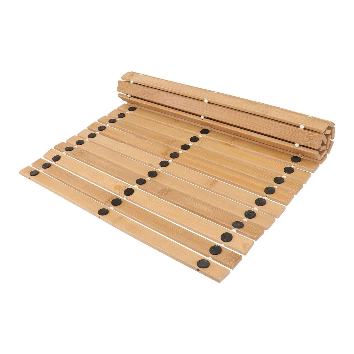 Smooth water-resistant bamboo slat mat – close-up detail