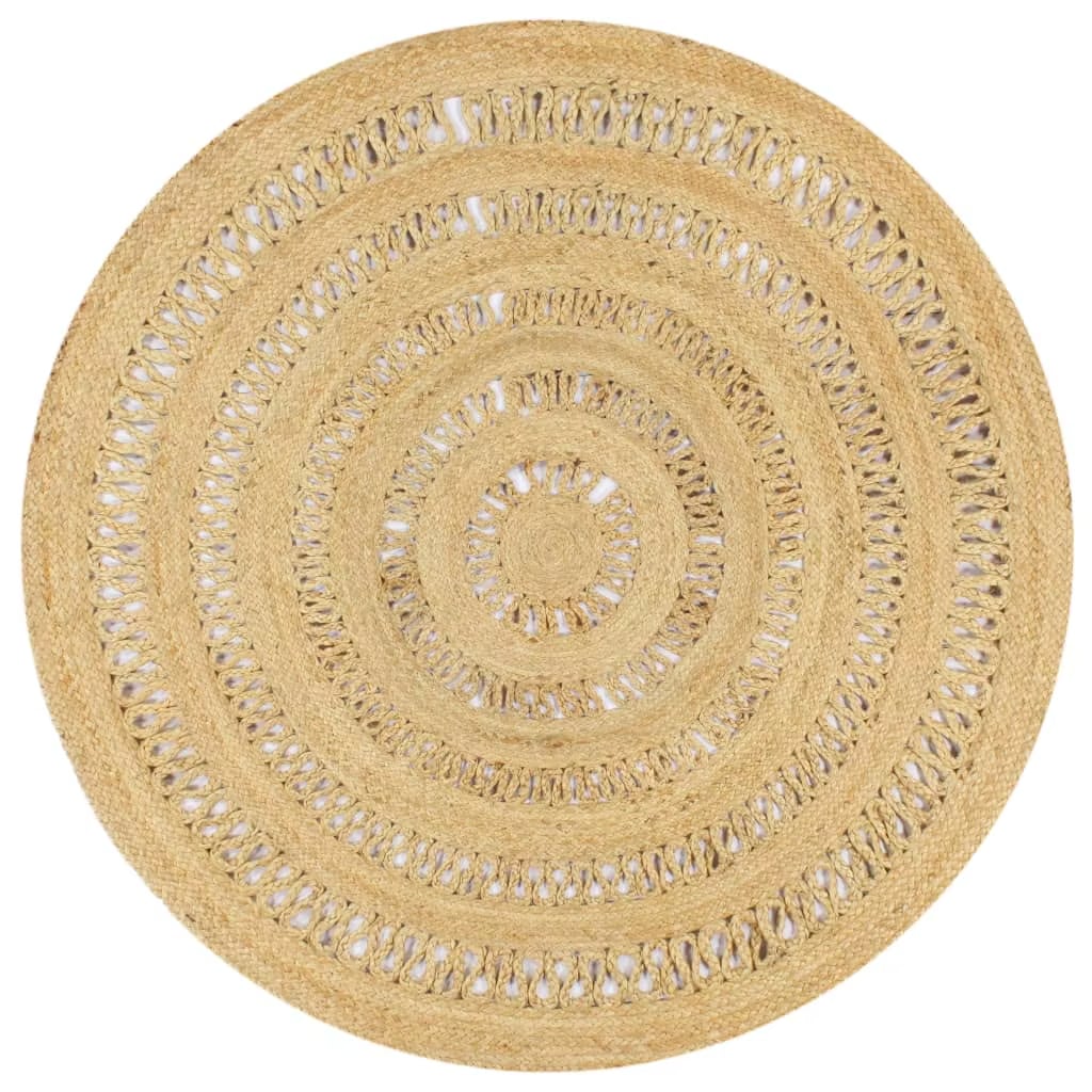 Chic beige rug with a tight circular weave