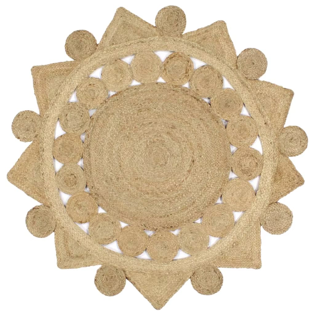 Geometric woven natural fiber rug