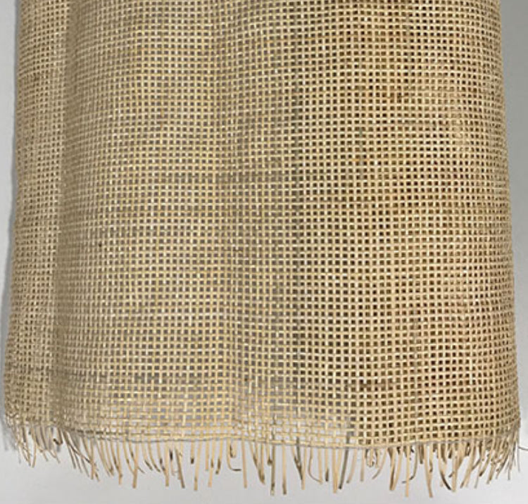 Rectangular handwoven natural rattan rug – close-up detail (3)