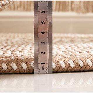 Round white and brown synthetic rattan rug – dimensions diagram