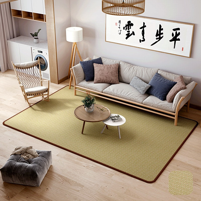Thick rattan summer tatami mat – shown in a room setting
