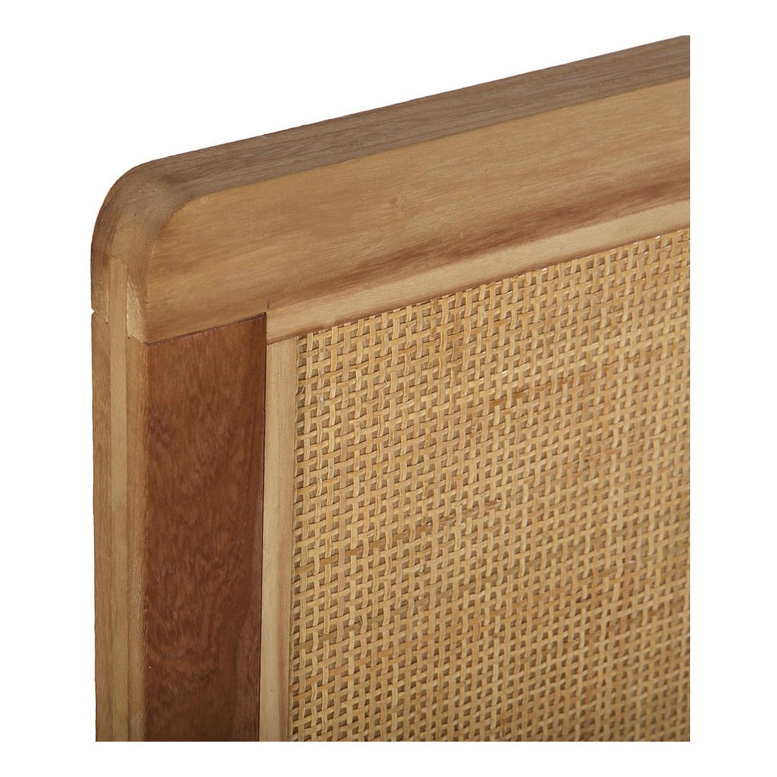 Wood and rattan headboard handwoven on a solid wood frame – close-up detail (3)