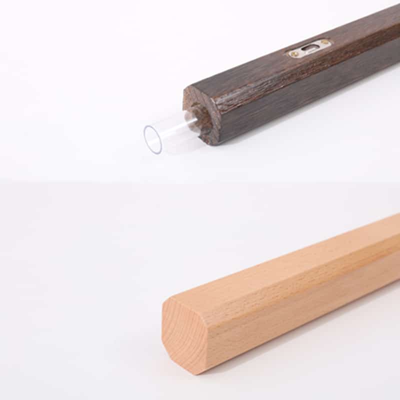 Slender light wood wall vase – close-up detail